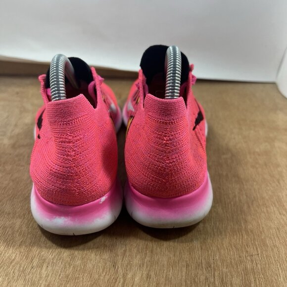 Nike Free RN Motion Flyknit Women's Size 9 Running Shoes Pink/Black 831070-600 - Picture 4 of 9